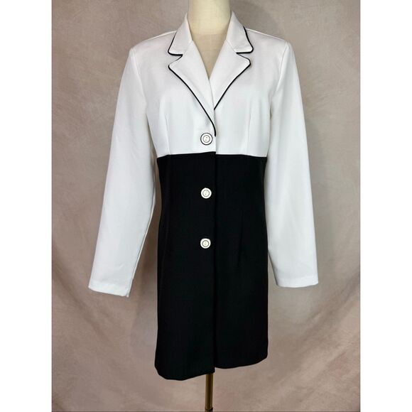 Vintage Dresses & Skirts - Vintage 1980s Blazer Dress Size Medium Color Block Byer Too!